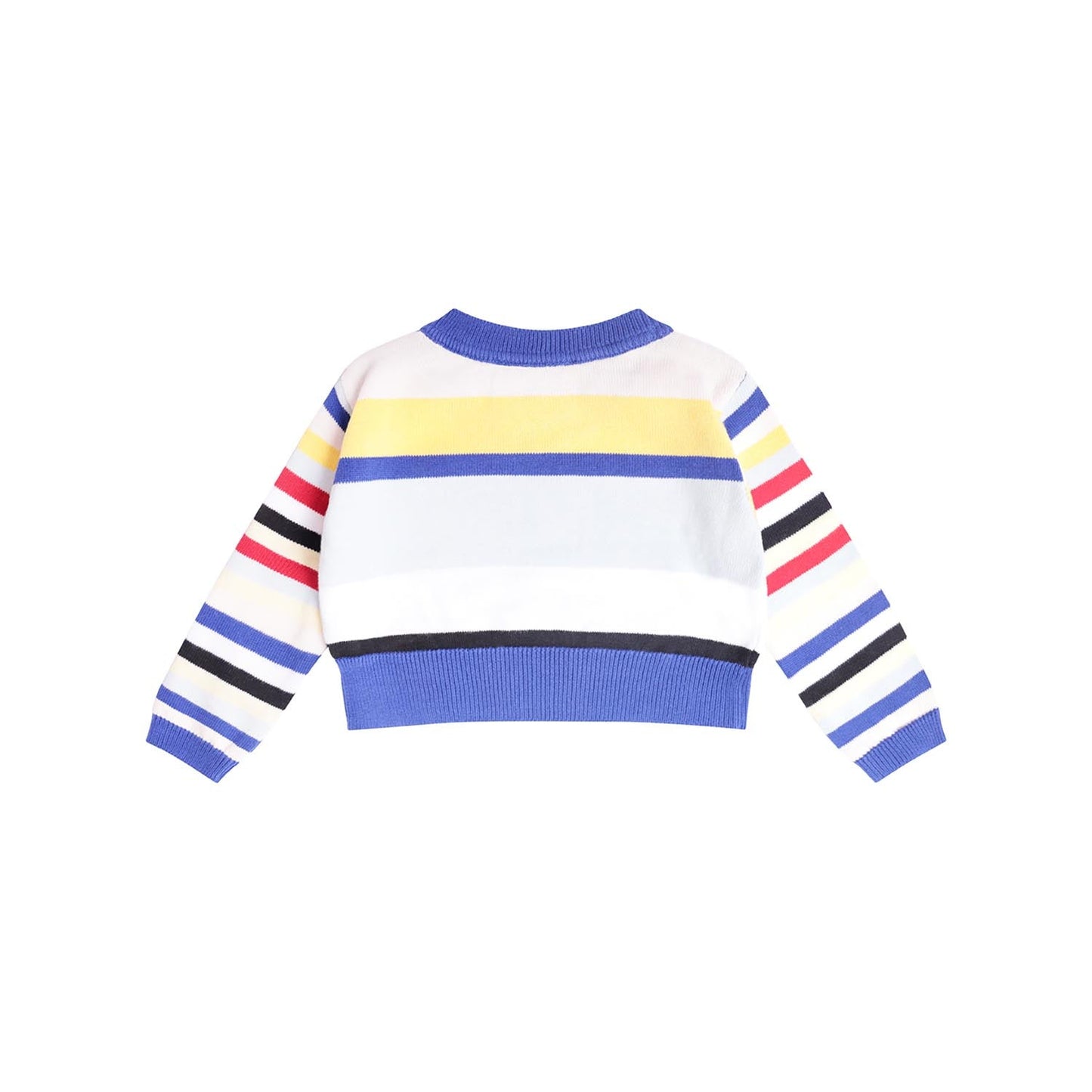 Knitted Baby Sweater in Bright Stripes-1