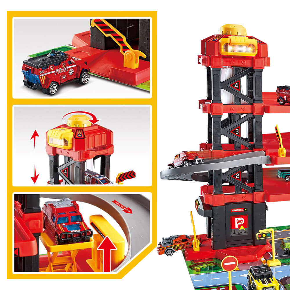 Hračkárska požiarna stanica s garážou-3