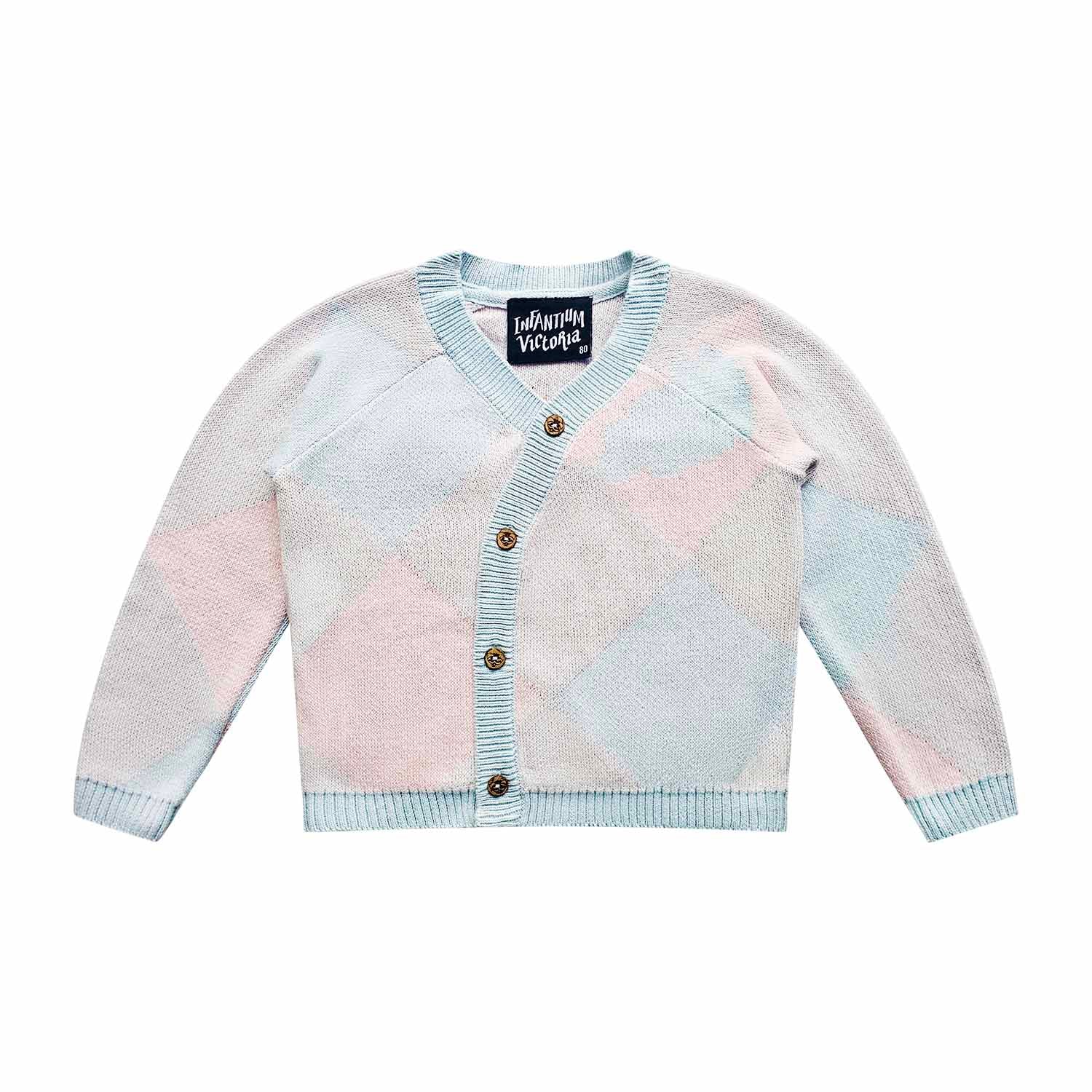 Baby Cardigan in Baby Blue and Pink-0