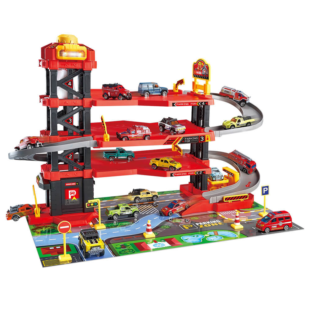 Hračkárska požiarna stanica s garážou-0