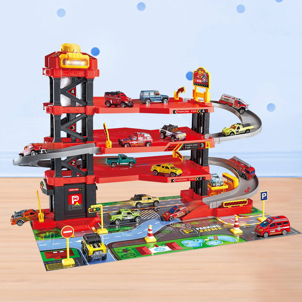 Hračkárska požiarna stanica s garážou-1