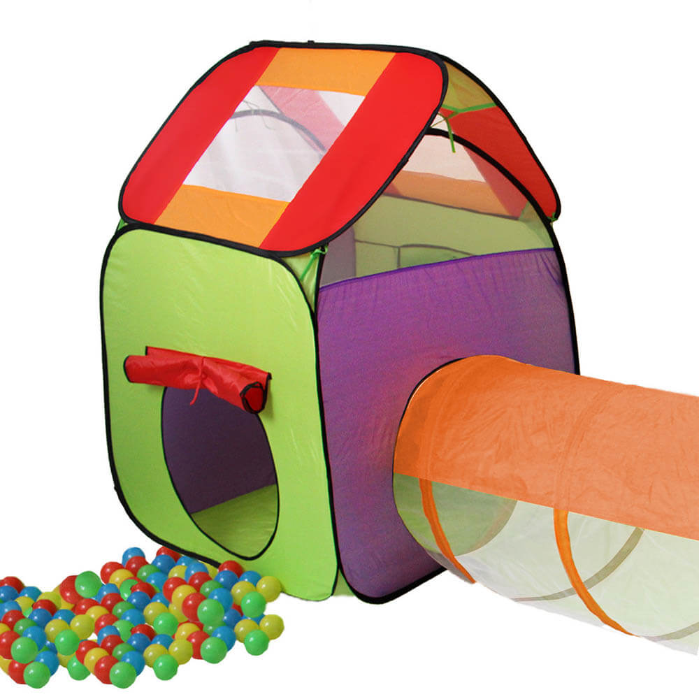 Play tent with tunnel, 200 gift balls-2