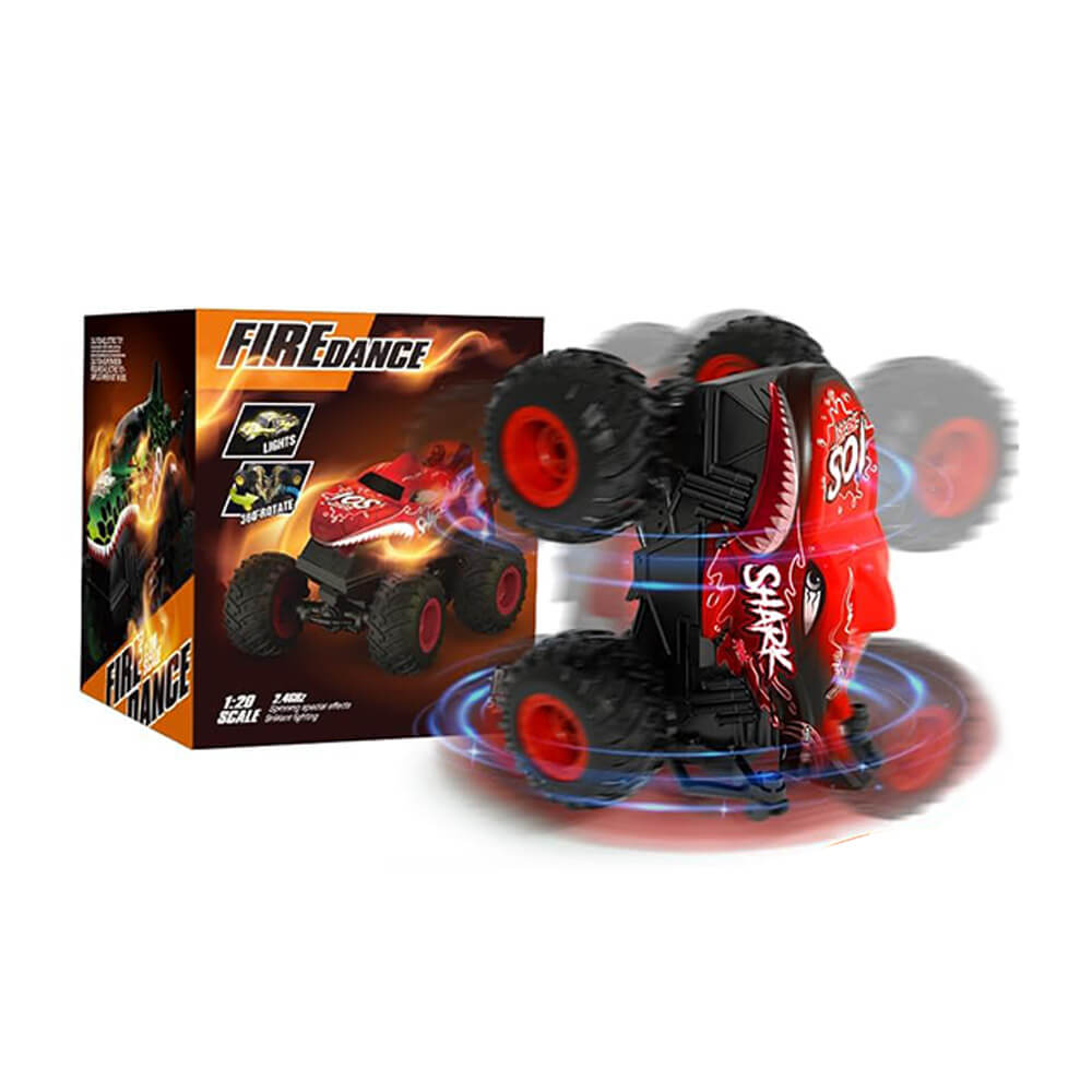 Auto na diaľkové ovládanie, žralok - červené-3